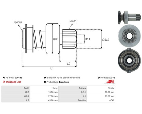 Free wheel drive, starter, Image 4