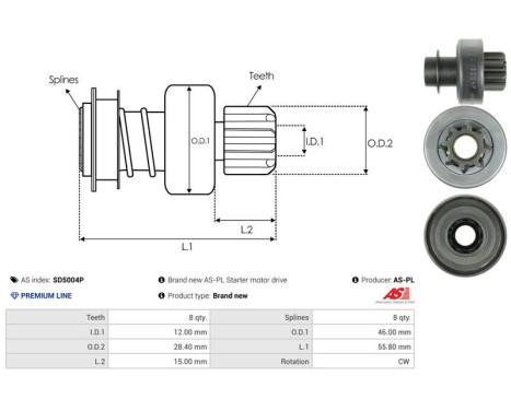 Free wheel drive, starter, Image 4