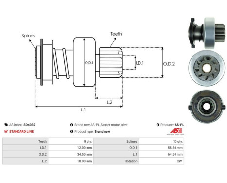 Free wheel drive, starter, Image 4