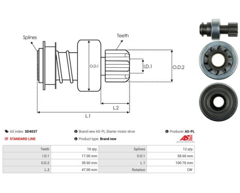 Free wheel drive, starter, Image 4