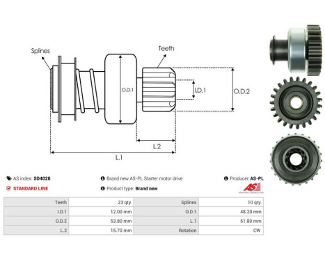 Free wheel drive, starter, Image 4