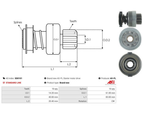 Free wheel drive, starter, Image 4