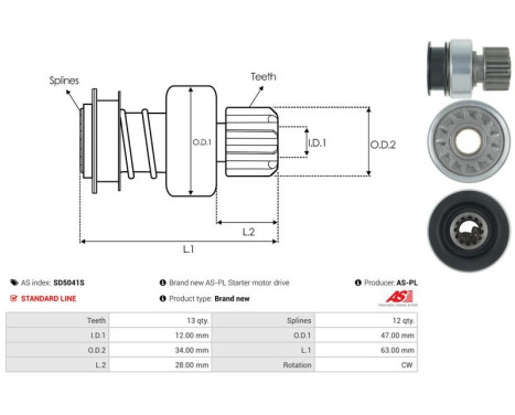 Free wheel drive, starter, Image 4
