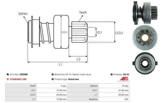 Free wheel drive, starter, Image 4