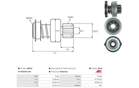 Free wheel drive, starter, Image 4