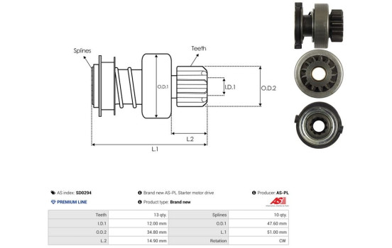 Free wheel drive, starter, Image 4