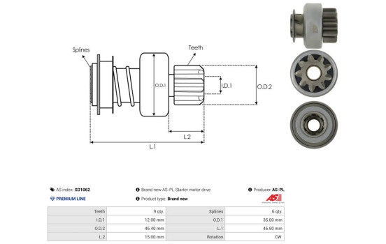 Free wheel drive, starter, Image 4