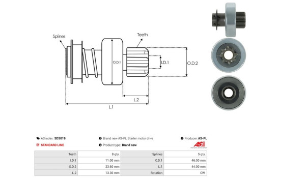 Free wheel drive, starter, Image 4
