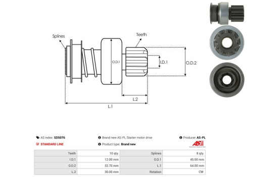 Free wheel drive, starter, Image 4