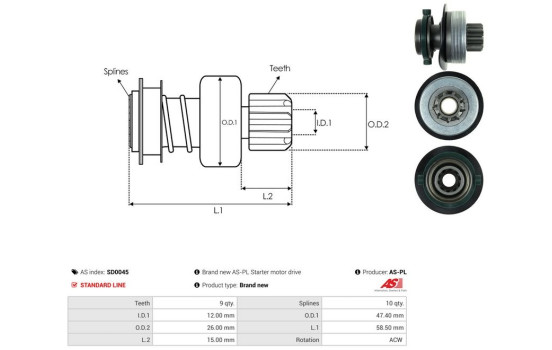 Free wheel drive, starter, Image 4