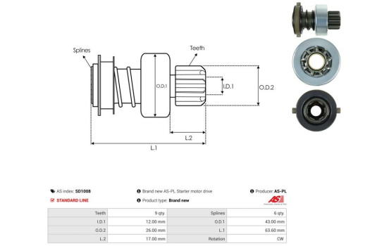 Free wheel drive, starter, Image 4