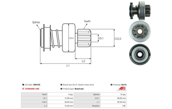 Free wheel drive, starter, Image 4
