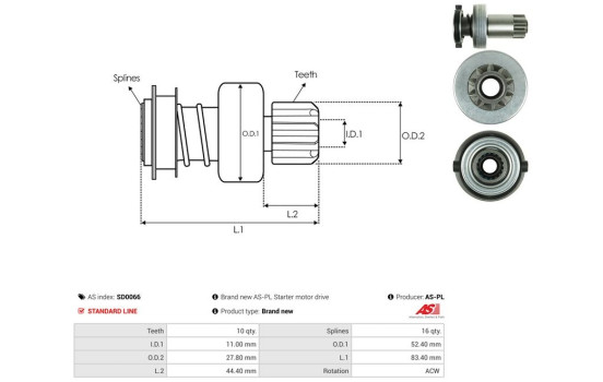 Free wheel drive, starter, Image 4