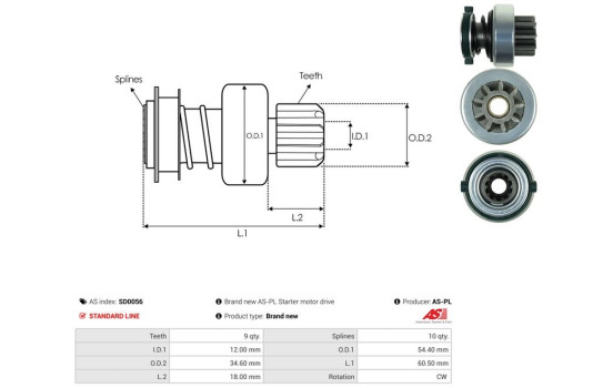 Free wheel drive, starter, Image 4