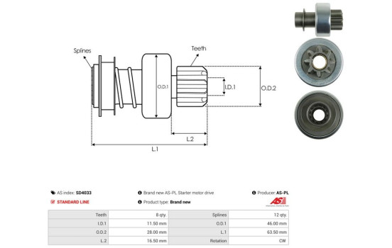 Free wheel drive, starter, Image 4