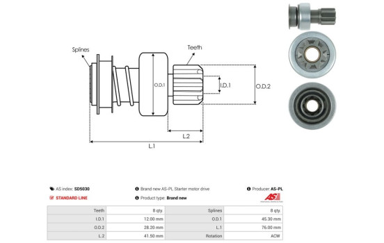 Free wheel drive, starter, Image 4