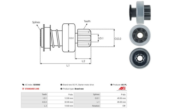 Free wheel drive, starter, Image 4
