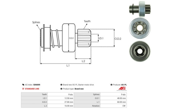 Free wheel drive, starter, Image 4
