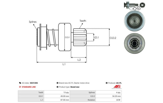 Free wheel drive, starter, Image 4