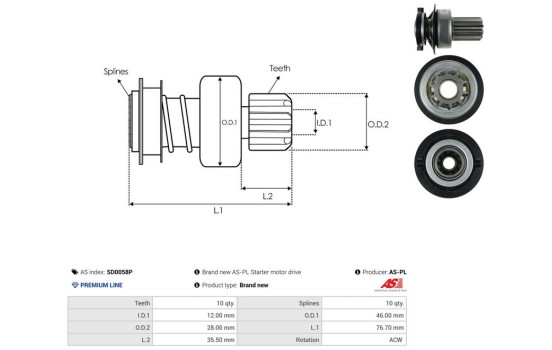 Free wheel drive, starter, Image 4
