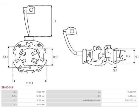 Holder, carbon brush