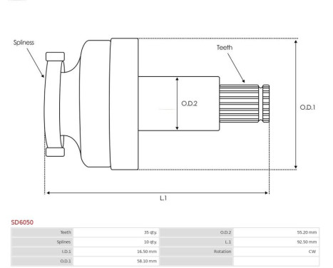 Pinion, starter motor, Image 4