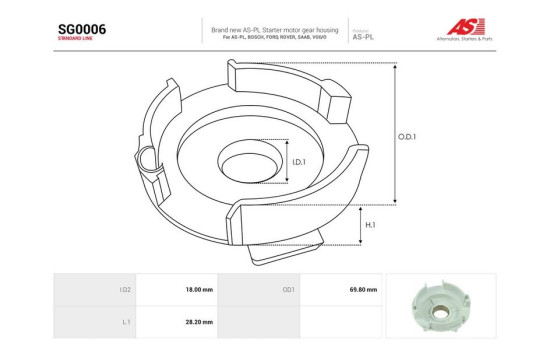 Repair kit, starter motor, Image 2