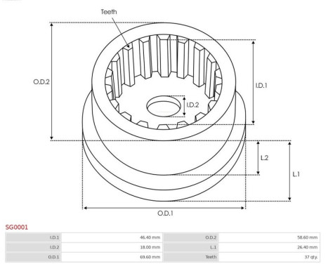 Repair kit, starter motor, Image 2