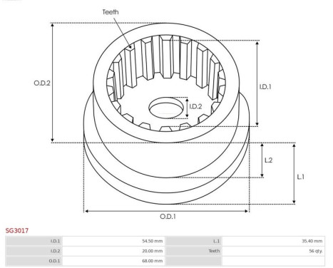 Repair kit, starter motor, Image 3