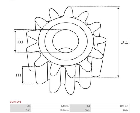 Repair kit, starter motor, Image 3