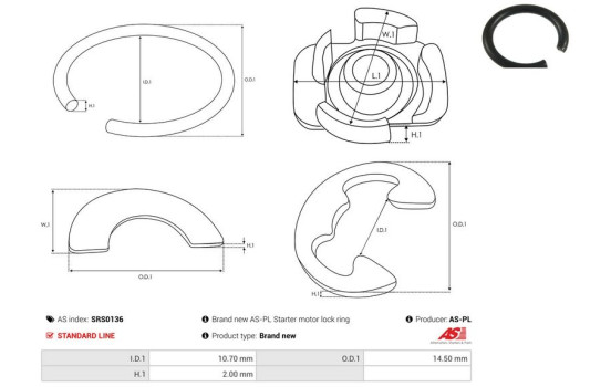 Repair kit, starter motor, Image 2