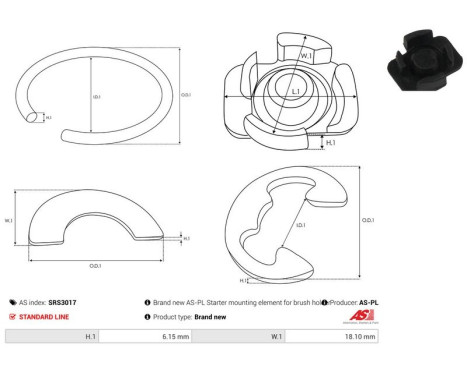 Repair kit, starter motor, Image 2