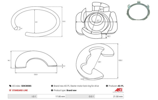 Repair kit, starter motor, Image 2