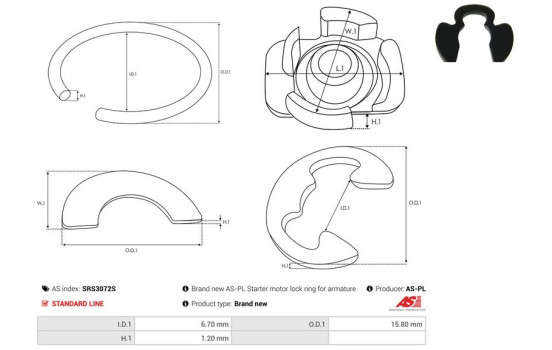 Repair kit, starter motor, Image 2