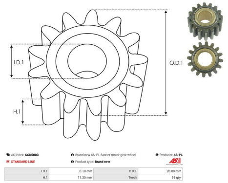 Repair kit, starter motor, Image 3