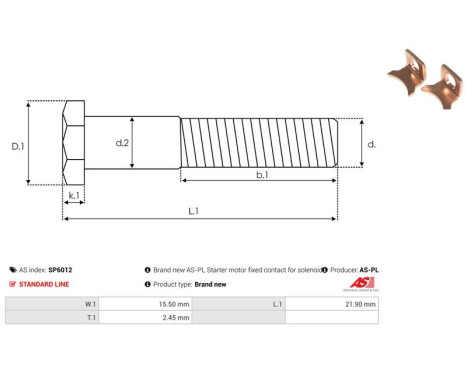 Repair kit, starter motor, Image 2