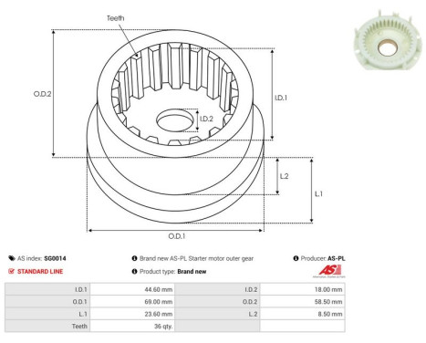 Repair kit, starter motor, Image 2