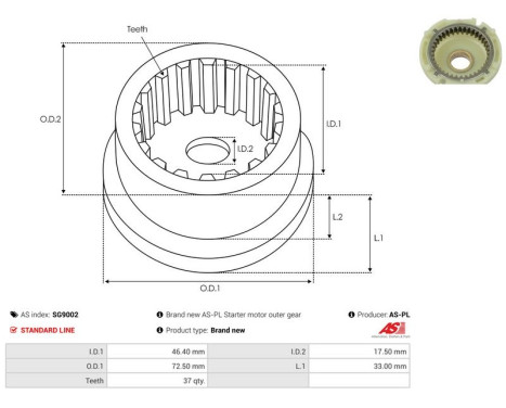 Repair kit, starter motor, Image 2