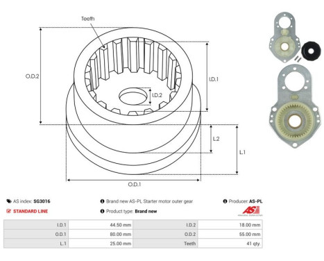 Repair kit, starter motor, Image 3