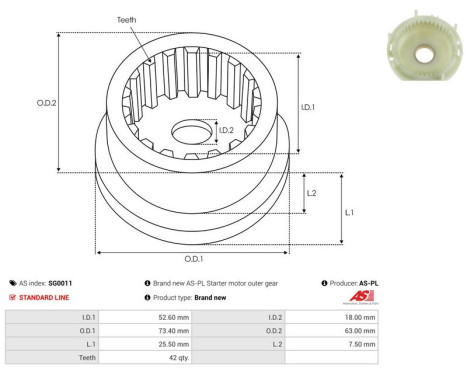 Repair kit, starter motor, Image 2