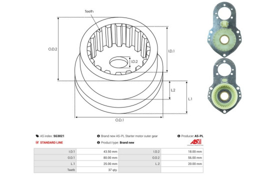 Repair kit, starter motor, Image 3