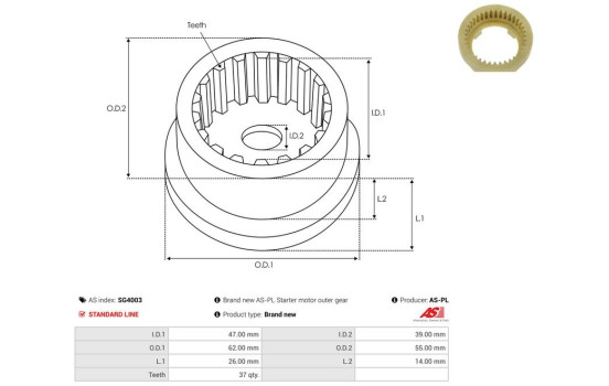 Repair kit, starter motor, Image 2