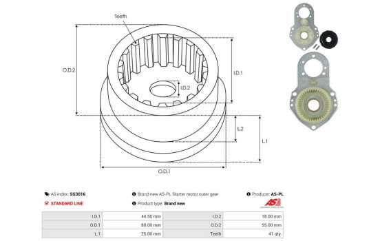 Repair kit, starter motor, Image 3