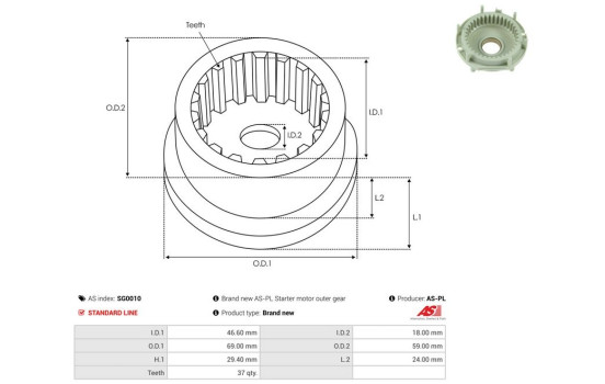Repair kit, starter motor, Image 2