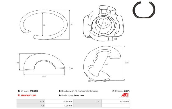 Repair kit, starter motor, Image 2