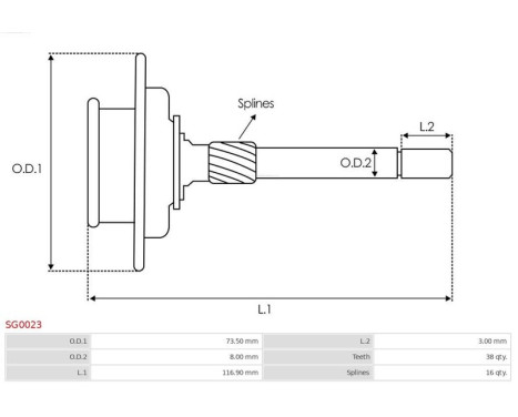 Ring gear, planetary gear system (starter)