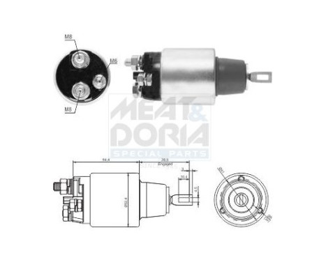 Solenoid switch, starter motor