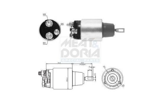 Solenoid switch, starter motor
