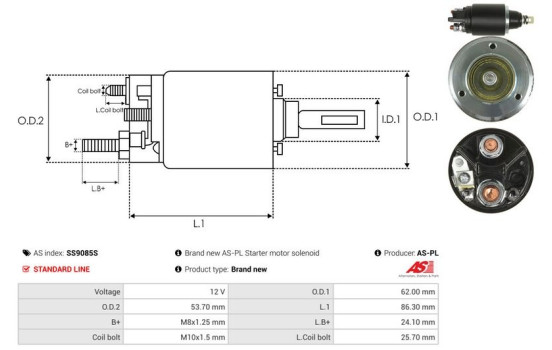 Solenoid switch, starter motor, Image 4
