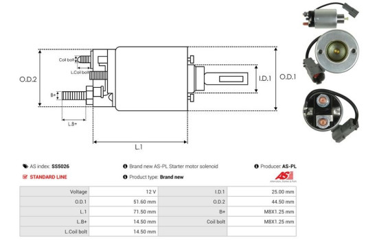Solenoid switch, starter motor, Image 4